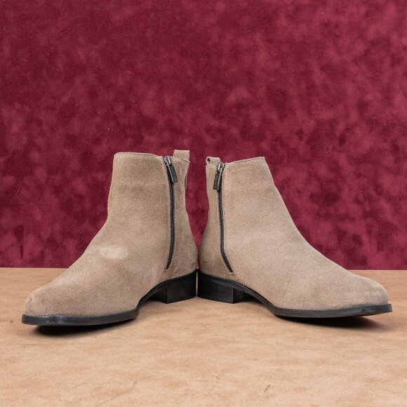 La Canadienne Women Klive City Dry Taupe Suede Zip Ankle Dress Boots sz 7.5 - Picture 2 of 8